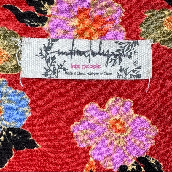 Free People Penny Printed Maxi Bodysuit Dress. Boho Floral Bright Lace Ruffle XS - Picture 5 of 16